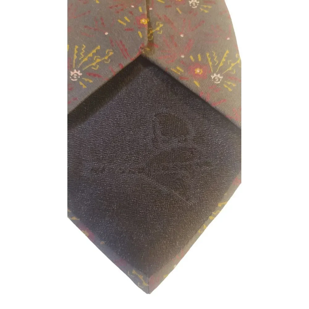 HIROKO KOSHINO HOMME NeckTie Men Multicolor Abstract Floral Silk Luxury Designer